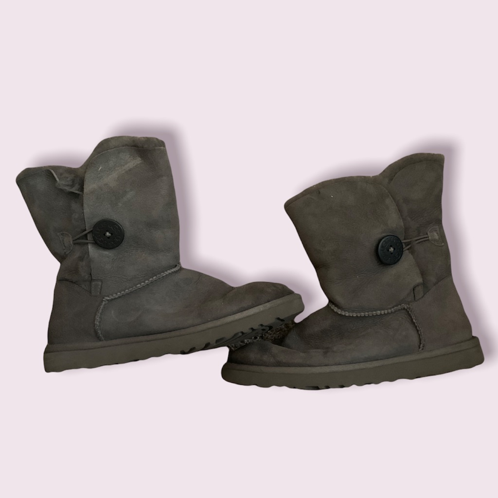 Short Gray Buttoned Uggs